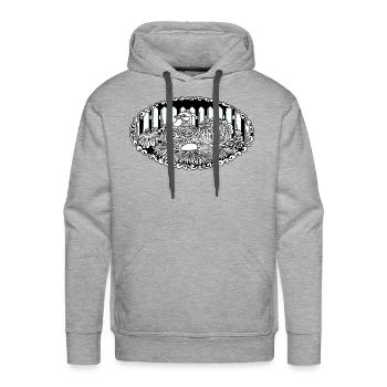 Old Fashioned Barnyard Hen - Men's Premium Hoodie - heather grey - Front - Liam (192cm)