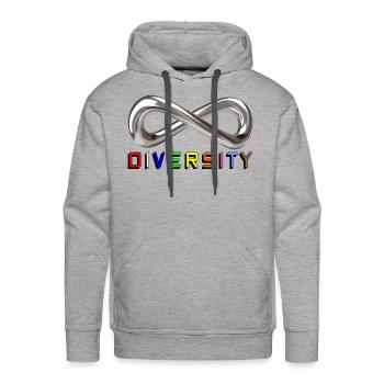 Infinite Diversity - Men's Premium Hoodie - heather grey - Front - Liam (192cm)