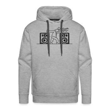 Dancing Near Speakers Vector Single Color - Men's Premium Hoodie - heather grey - Front - Liam (192cm)
