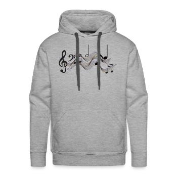 Musical Note - Men's Premium Hoodie - heather grey - Front - Liam (192cm)
