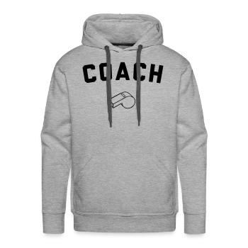 Coach - Men's Premium Hoodie - heather grey - Front - Liam (192cm)