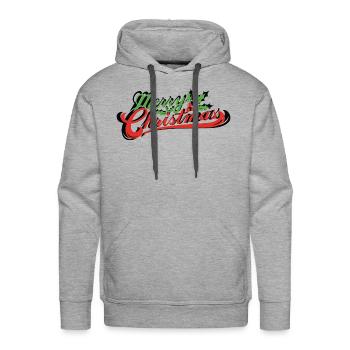 merry christmas merry christmas - Men's Premium Hoodie - heather grey - Front - Liam (192cm)