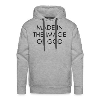 Made In The Image Of God - Men's Premium Hoodie - heather grey - Front - Liam (192cm)
