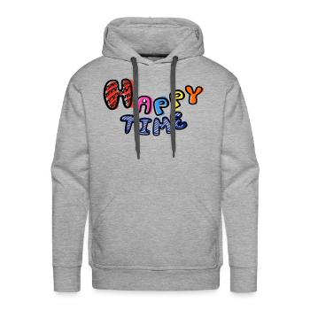 Happytime - Men's Premium Hoodie - heather grey - Front - Liam (192cm)