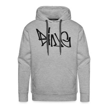 bing tag - Men's Premium Hoodie - heather grey - Front - Liam (192cm)