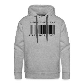 Barcode number image - Men's Premium Hoodie - heather grey - Front - Liam (192cm)