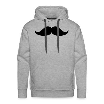 Black Mustache - Men's Premium Hoodie - heather grey - Front - Liam (192cm)
