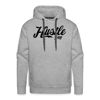hustle - Men's Premium Hoodie - heather grey - Front - Liam (192cm)