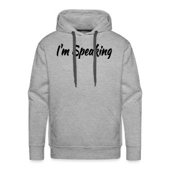 I m Speaking - Men's Premium Hoodie - heather grey - Front - Liam (192cm)