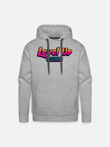 Level Up - Men's Premium Hoodie - heather grey