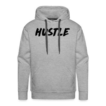 Hustle - Men's Premium Hoodie - heather grey - Front - Liam (192cm)