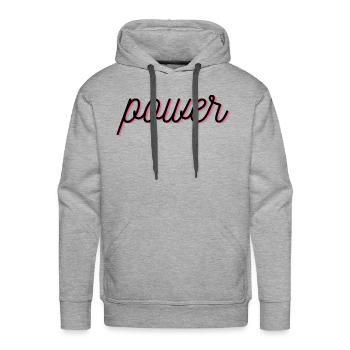 Power - Men's Premium Hoodie - heather grey - Front - Liam (192cm)