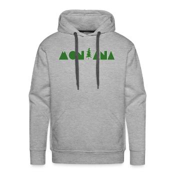 Montana Pine Tree - Men's Premium Hoodie - heather grey - Front - Liam (192cm)