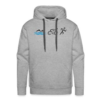 triathlon - Men's Premium Hoodie - heather grey - Front - Liam (192cm)