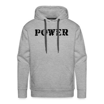 Power - Men's Premium Hoodie - heather grey - Front - Liam (192cm)