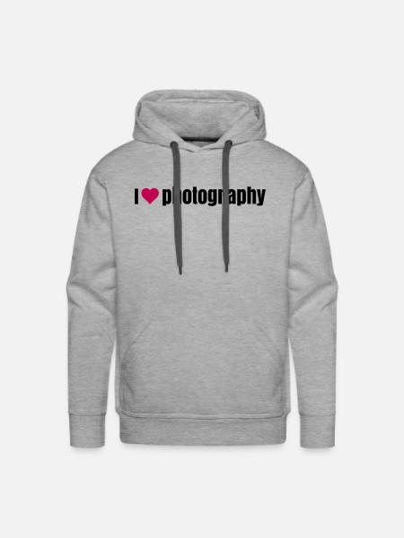 i love photography - Men's Premium Hoodie - heather grey