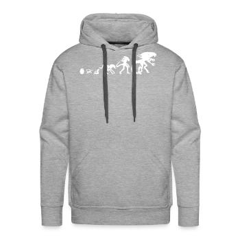 Evolution Alien tshirt - Men's Premium Hoodie - heather grey - Front - Liam (192cm)