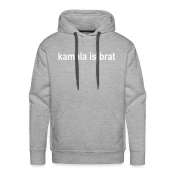 Kamala is Brat Kamala is Brat 2024 Tees Kamala is - Men's Premium Hoodie - heather grey - Front - Liam (192cm)