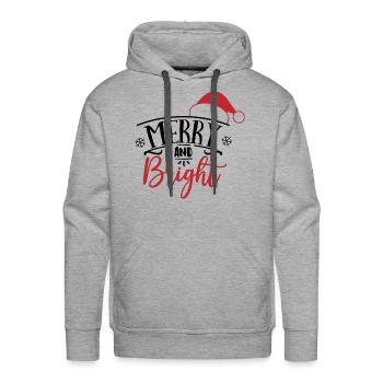 Merry And Bright - Men's Premium Hoodie - heather grey - Front - Liam (192cm)