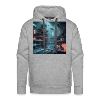 Aqua Metropolis - Men's Premium Hoodie - heather grey - Front - Liam (192cm)