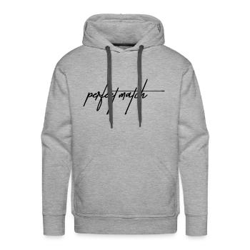 Perfect Match - Men's Premium Hoodie - heather grey - Front - Liam (192cm)