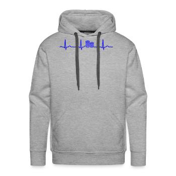 GIFT - POKER CHIPS BLUE - Men's Premium Hoodie - heather grey - Front - Liam (192cm)
