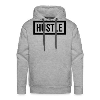 Hustle - Men's Premium Hoodie - heather grey - Front - Liam (192cm)