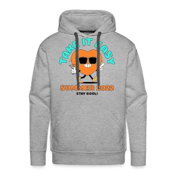 Summer Summer heat Heat summer 2022. Too warm! - Men's Premium Hoodie - heather grey - Front - Liam (192cm)