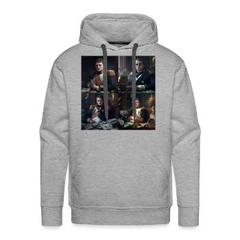 Napoleon in a business suit! - Men's Premium Hoodie - heather grey - Front - Liam (192cm)