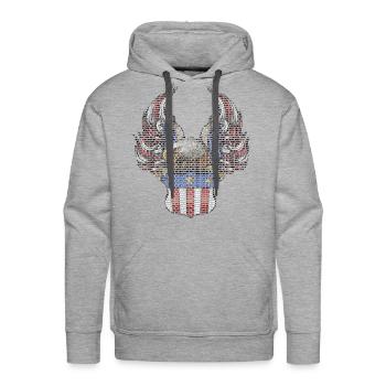 Typographic eagle - Men's Premium Hoodie - heather grey - Front - Liam (192cm)
