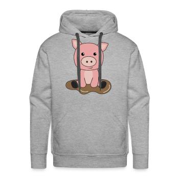 Pig Piglet Piglet Mud Puddle Mud - Men's Premium Hoodie - heather grey - Front - Liam (192cm)