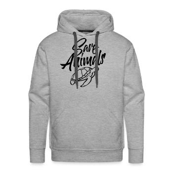 Save Animals Rights Activist Animal Welfare - Men's Premium Hoodie - heather grey - Front - Liam (192cm)