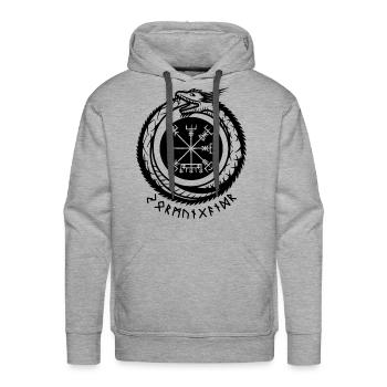 Jormungandr - Norse Mythology - Men's Premium Hoodie - heather grey - Front - Liam (192cm)