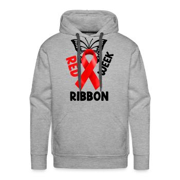 Red Ribbon Week - Men's Premium Hoodie - heather grey - Front - Liam (192cm)