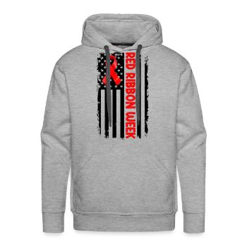 Red Ribbon Week - Men's Premium Hoodie - heather grey - Front - Liam (192cm)