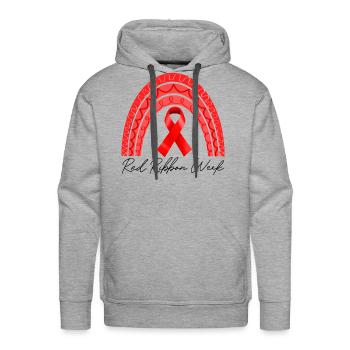 Red Ribbon Week - Men's Premium Hoodie - heather grey - Front - Liam (192cm)