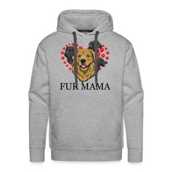 Fur Mama Labrador - Men's Premium Hoodie - heather grey - Front - Liam (192cm)