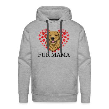 Fur Mama Labrador - Men's Premium Hoodie - heather grey - Front - Liam (192cm)