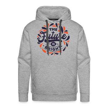 THE FUTURE IS BRIGHT - Men's Premium Hoodie - heather grey - Front - Liam (192cm)