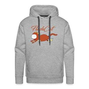 Flash Cat - Men's Premium Hoodie - heather grey - Front - Liam (192cm)