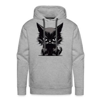 Cats Annoyed Bad Cat Face - Men's Premium Hoodie - heather grey - Front - Liam (192cm)