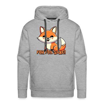 For Fox Sake. Cute Fox Cartoon! - Men's Premium Hoodie - heather grey - Front - Liam (192cm)