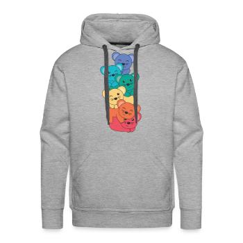 Rainbow Mouse Cute Colorful Mouse For Kids - Men's Premium Hoodie - heather grey - Front - Liam (192cm)