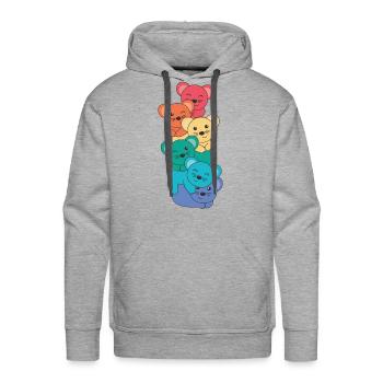 Rainbow Mouse Cute Colorful Mouse For Kids - Men's Premium Hoodie - heather grey - Front - Liam (192cm)