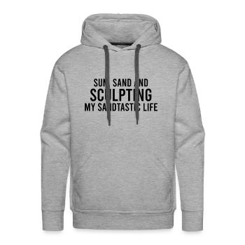 Sand Sculptor, Sand Castle Lover, Sand Art - Men's Premium Hoodie - heather grey - Front - Liam (192cm)