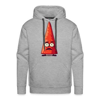 Funny Face Cartoon Cone Head - Men's Premium Hoodie - heather grey - Front - Liam (192cm)