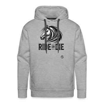 Ride or Die – Equestrian Spirit - Men's Premium Hoodie - heather grey - Front - Liam (192cm)