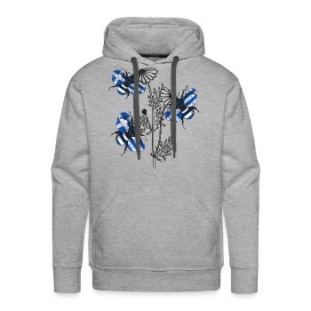 Greece Bees - Men's Premium Hoodie - heather grey - Front - Liam (192cm)