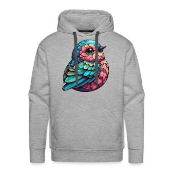 Vibrant Feathered Serenity - Men's Premium Hoodie - heather grey - Front - Liam (192cm)