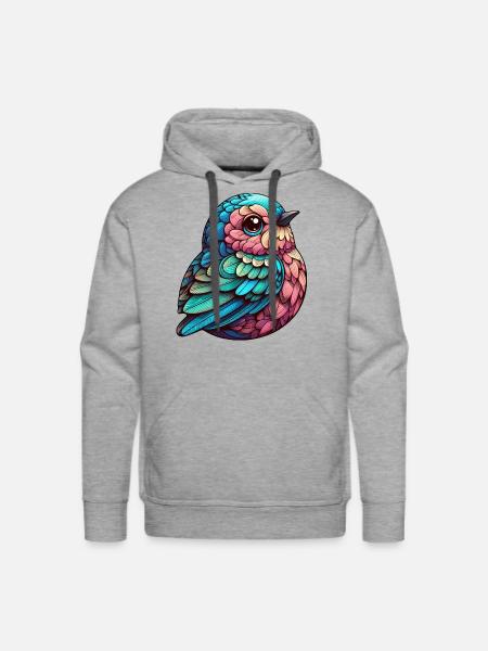Vibrant Feathered Serenity - Men's Premium Hoodie - heather grey